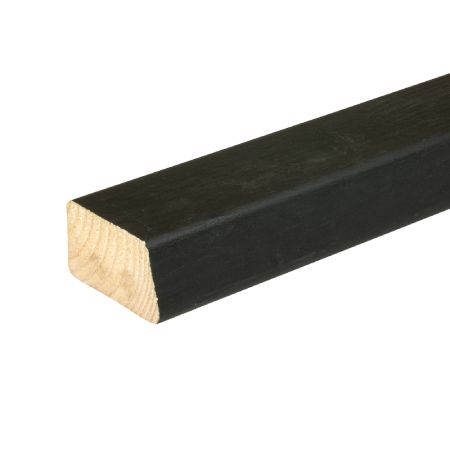 Vuren 28 x 41/47 x 4500 mm afgeschuind, verduurzaamd, zwart - FSC Mix 70%