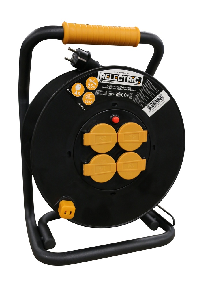 Relectric PRO kabelhaspel 25 mtr IP44 3x1,5mm