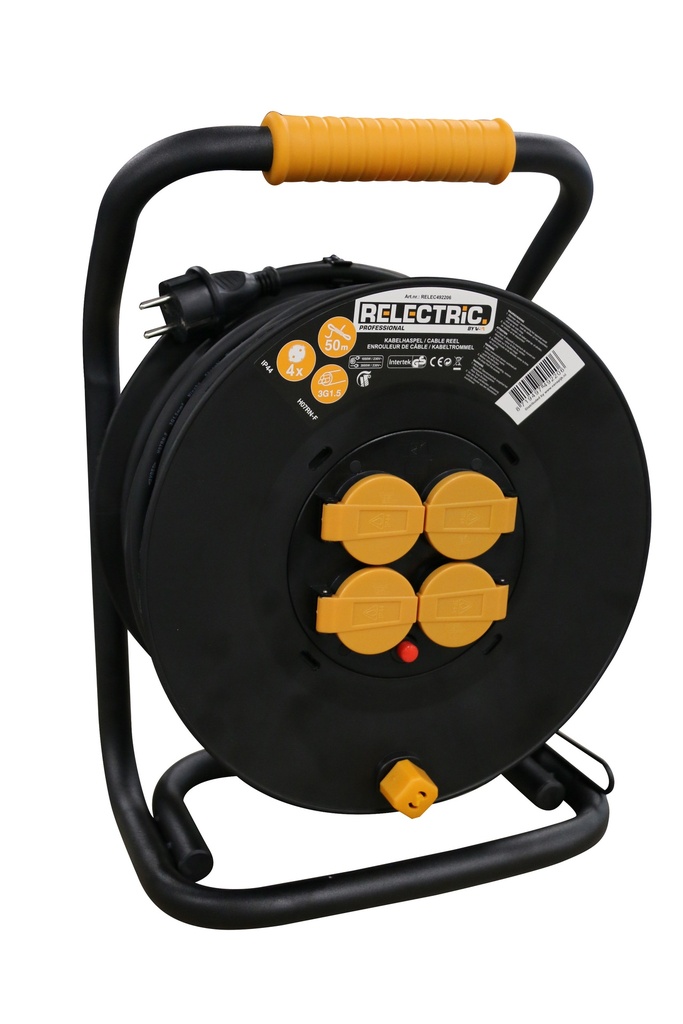 Relectric PRO kabelhaspel 50 mtr IP44 3x1,5mm