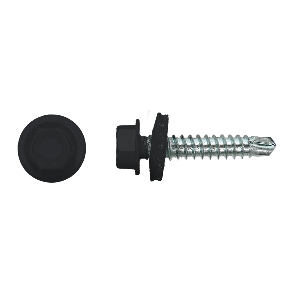 Zelfb. schroef bp1 4,8x35 Zn/EPDM R9011 Doos (100 st)