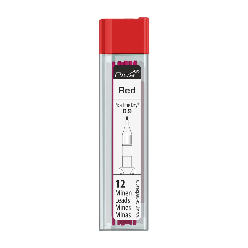 Pica Fine Dry 7031 Navulling rood - 12 staafjes