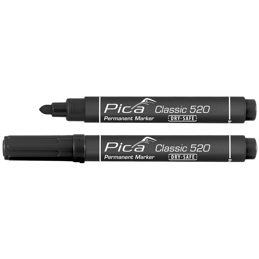 Pica 10st 520/46 Permanent Marker 1-4mm rond zwart