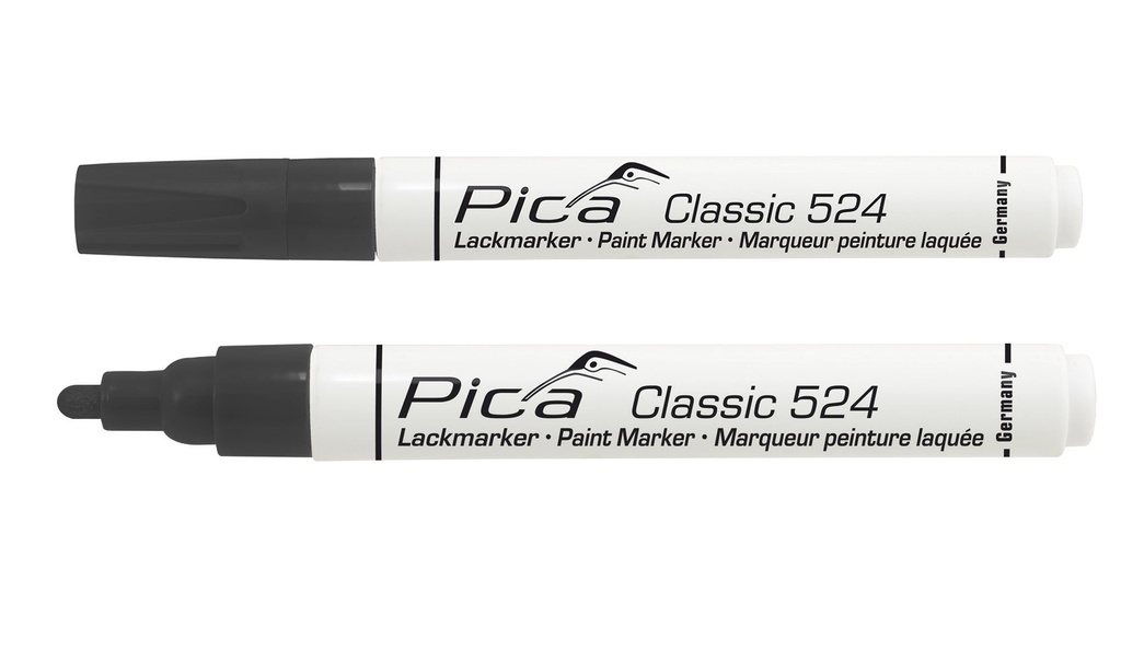 Pica 10st 524/46 Lakmarker 2-4mm ronde tip zwart