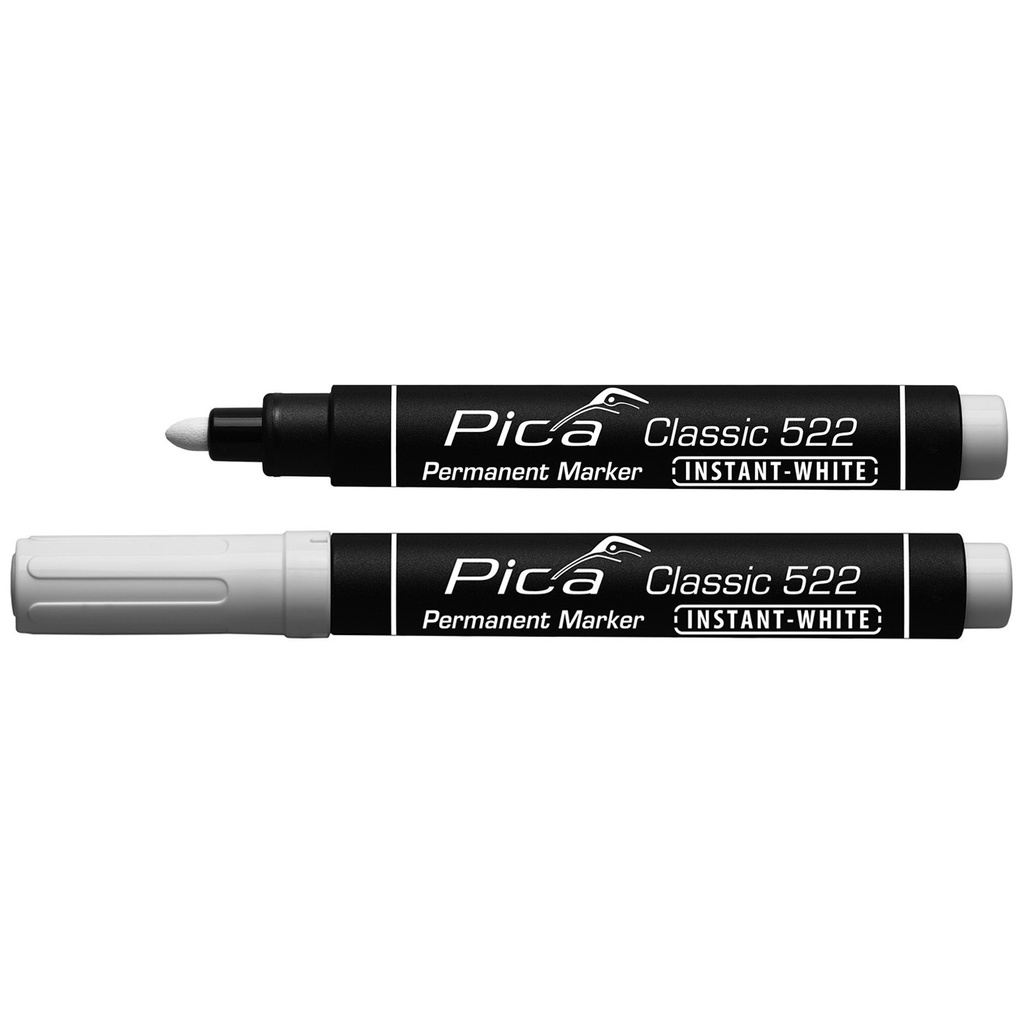 Pica 10st 522/52 Perm. Marker 1-4mm ronde punt wit