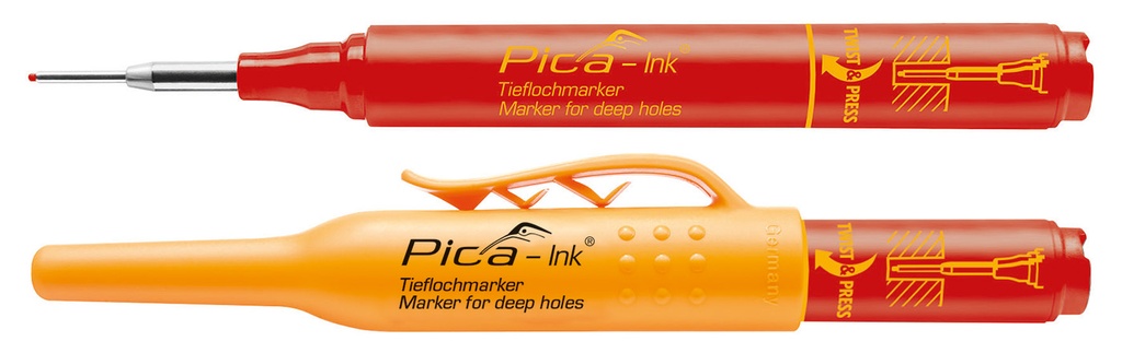Pica 150/40 Markeerstift voor diepe gaten rood