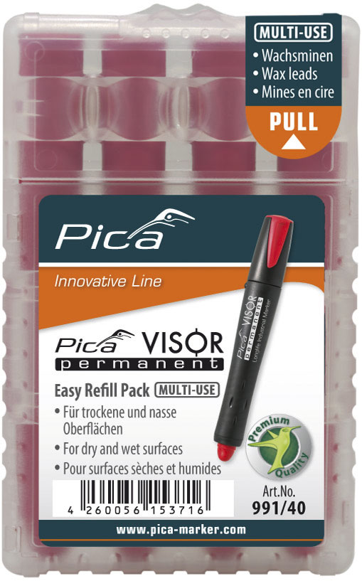 Pica 991/40 VISOR Permanent Navulling rood