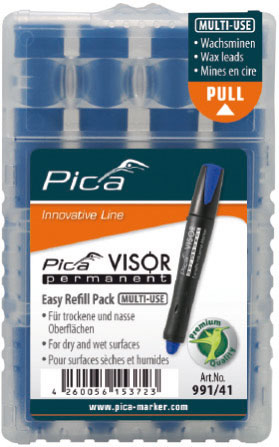Pica 991/41 VISOR Permanent Navulling blauw