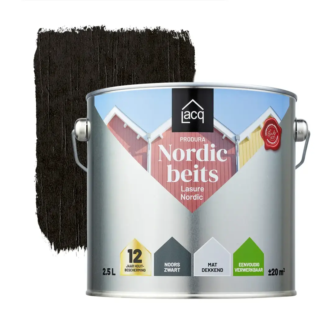 Lacq Produra Nordic Beits mat Noors zwart 2,5ltr