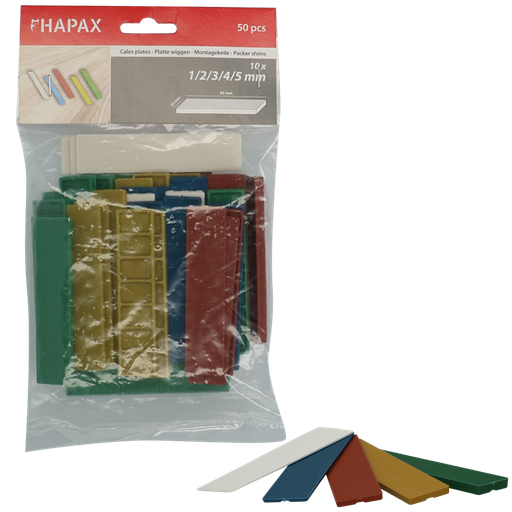 [2601389] HAPAX platte wiggen 1-2-3-4-5mm /50st
